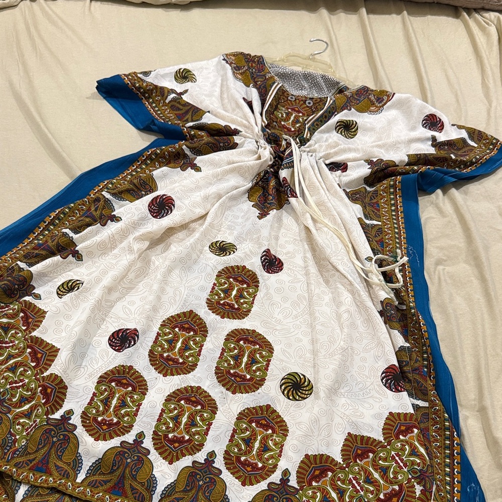 Colorful Patterned Kaftan Dress